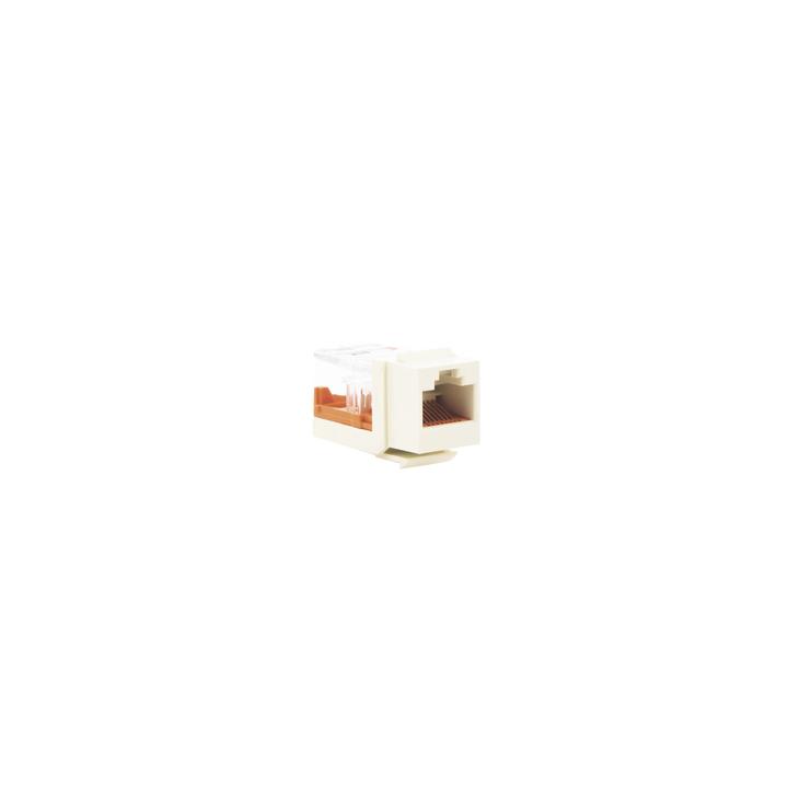 Conector Jack Estilo Leadframe, Tipo Keystone, Categoría 5e, de 8 Posiciones y 8 Cables, Color Blanco Mate