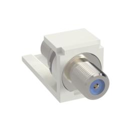 Módulo Acoplador Coaxial Tipo F, Mini-Com, de 75 Ohms, 3.0 GHz, Color Blanco