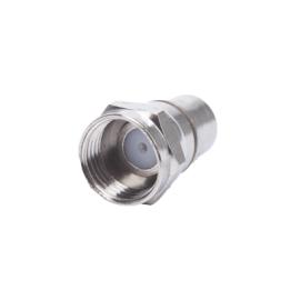 Conector F Macho, Plegable con PIN para Cable RG-6, Cuerpo de Bronce Niquelado.