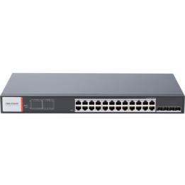 Switch Gigabit PoE+ / Administrable / 24 Puertos 1000 Mbps PoE+ / 4 Puertos SFP / Configuración Nube Hik-PartnerPro /