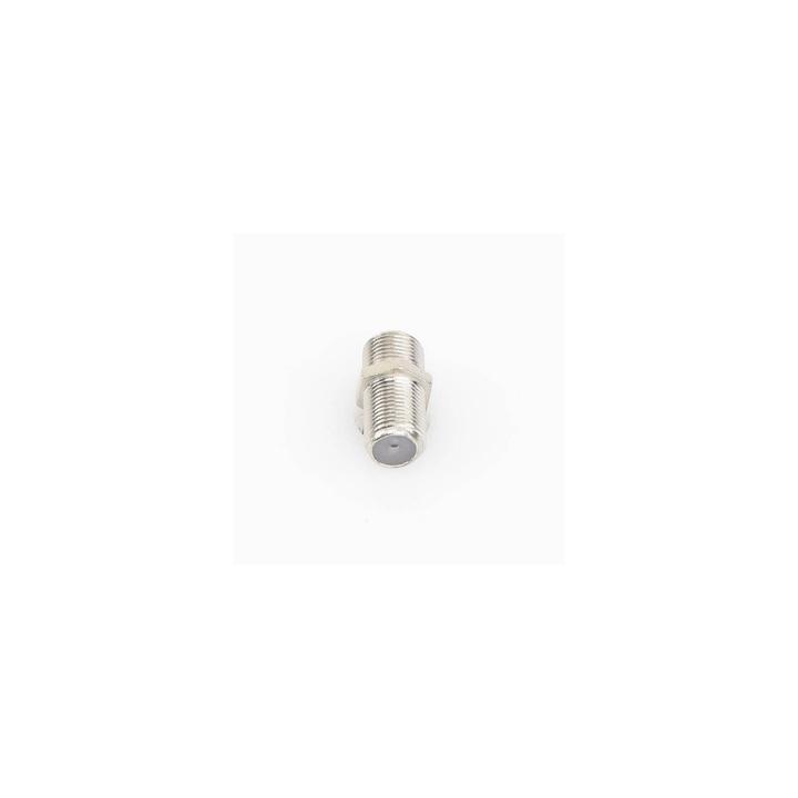 Adaptador Barril para 75 Ohm, de Conector F Hembra a F Hembra, Níquel/ Estaño/ Polietileno.