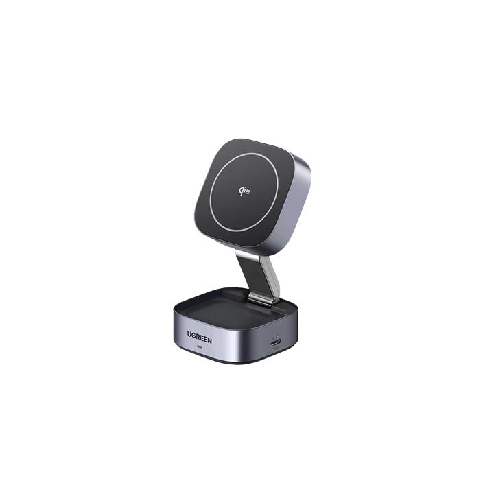 Cargador Inalámbrico 2 en 1 25W / Tecnología Magnética Qi 2 / 15W para Teléfono + 5W para Auriculares / Puerto