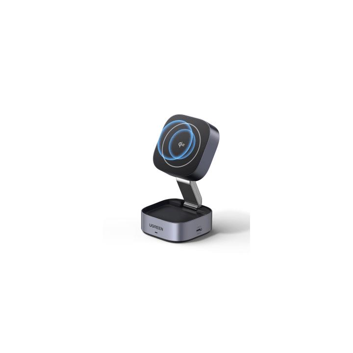 Cargador Inalámbrico 2 en 1 25W / Tecnología Magnética Qi 2 / 15W para Teléfono + 5W para Auriculares / Puerto