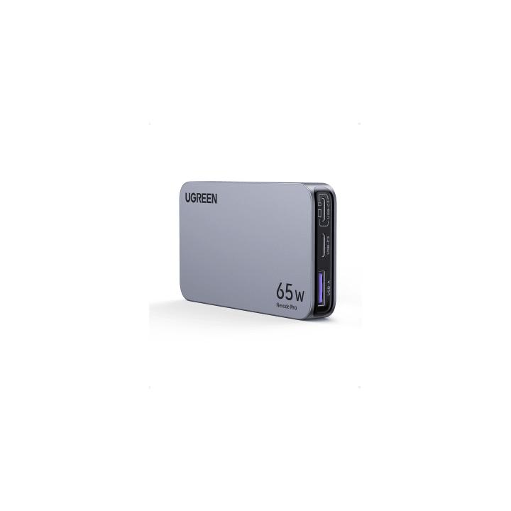 Cargador Rápido GaN 65W UGREEN / 2 Puertos USB-C + 1 Puerto USB-A / Tecnología GaN / Carga Rápida PPS PD 3.0 QC 4.0