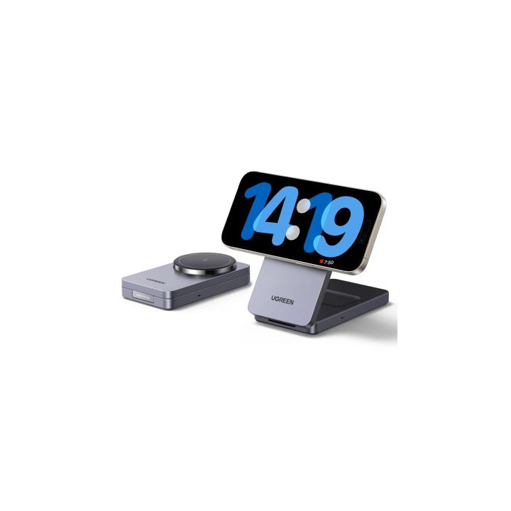 Cargador Inalámbrico 2 en 1 20W / Tecnología Qi2 15W Certificada / Carga Simultánea iPhone y AirPods / Ángulo