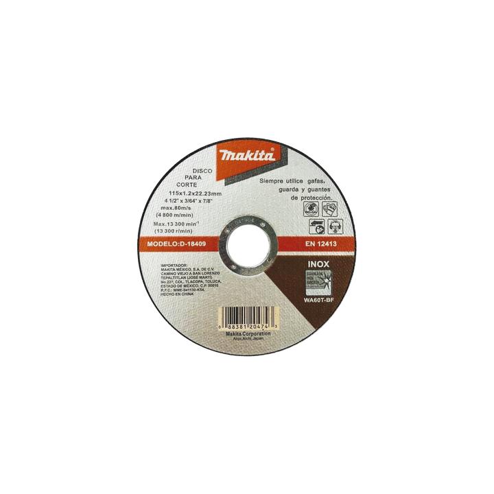 Disco de Corte de 7/8" de acero inoxidable, diámetro de 4-1/2"