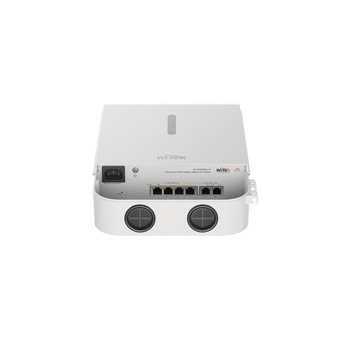 Switch PoE para exterior / Administración en la nube / Con 4 puertos 10/100 Mbsp PoE af/at / 2 Puertos Uplink 10/100
