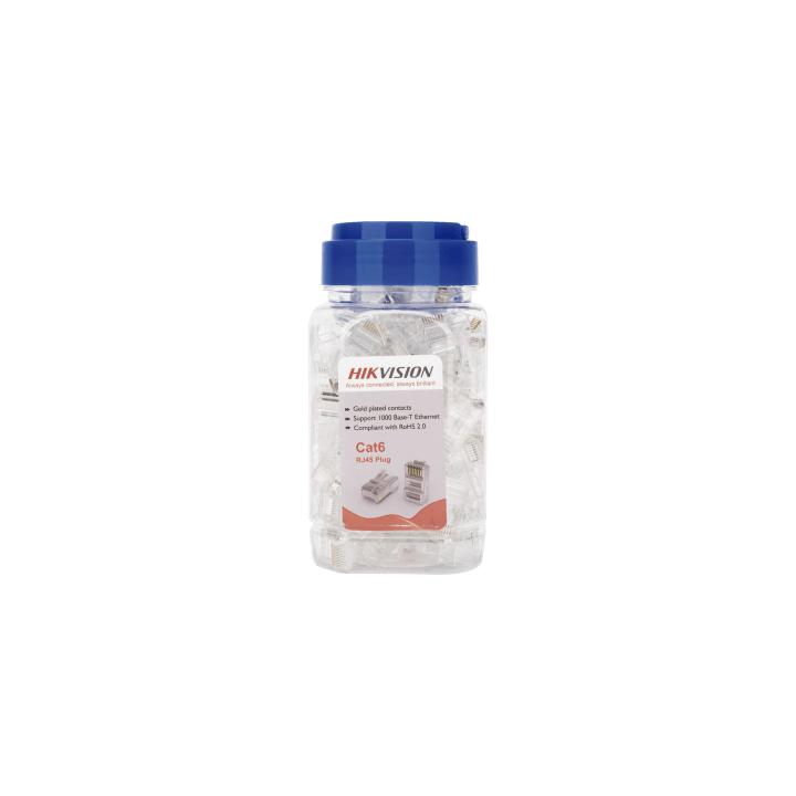 Bote con 100 Piezas de Plug Modular RJ45 / Cat 6 / Chapado en Oro a 15 Micras / Sin Blindaje / Facil Instalación / Uso
