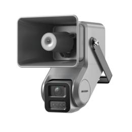 Cámara IP 4 Megapixel + Bocina IP Integrada / Lente Motorizado 2.8 a 12 mm / 7 Watts de Potencia / Exterior IP67 /