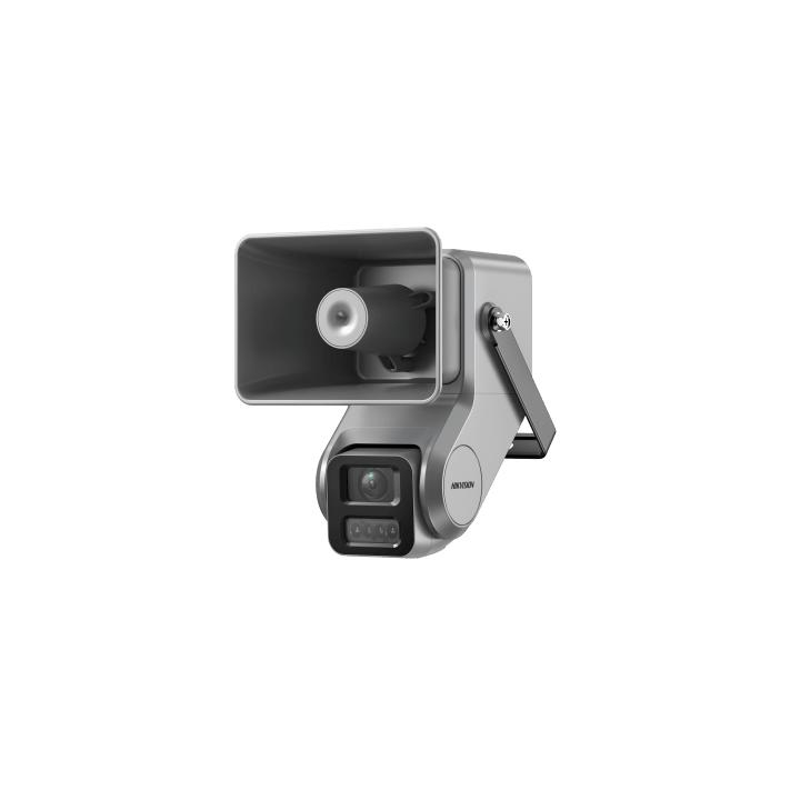 Cámara IP 4 Megapixel + Bocina IP Integrada / Lente Motorizado 2.8 a 12 mm / 7 Watts de Potencia / Exterior IP67 /