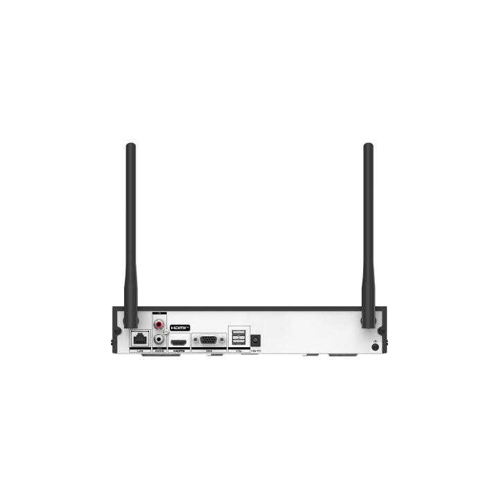 NVR 4 Megapixel / 4 canales IP / 1 Bahía de Disco Duro / 2 Antenas Wi-Fi / Salida de Vídeo Full HD