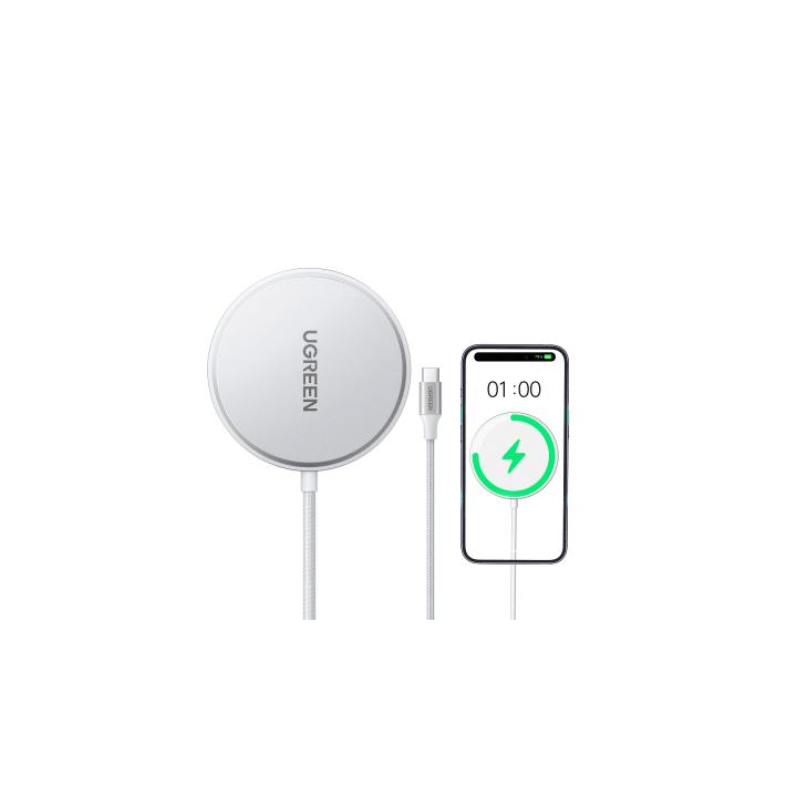 Cargador Inalámbrico Magnético 15W / Protocolo Qi 2 / USB-C 9V 2.2A / Eficiencia 83% / Protección Multinivel /
