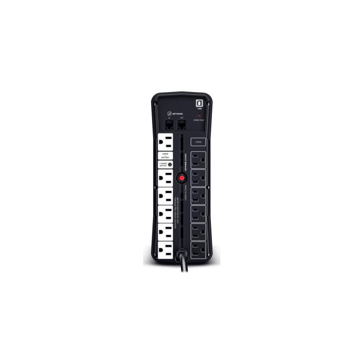 UPS Gamer de 1500 VA/1000 W, Topología Línea Interactiva, Entrada 120 Vca  NEMA 5-15P, y 13 Salidas NEMA 5-15R,