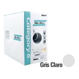 Bobina de Cable UTP 305 Metros (1000 Pies) de Cobre, NetKey, Gris Claro, Categoría 5e (24 AWG), PVC (CM), de 4 Pares