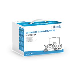 KIT TurboHD 1080p / DVR 4 canales / 4 Cámaras Bala de Metal / H.265+ / 1 Fuente de Poder Profesional / Accesorios de