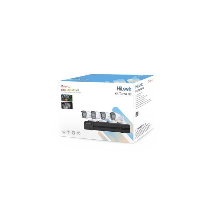 Kit TurboHD 1080p / DVR 4 Canales / 4 Cámaras Bala ColorVu con Micrófono Integrado / Fuente de Poder / Accesorios de