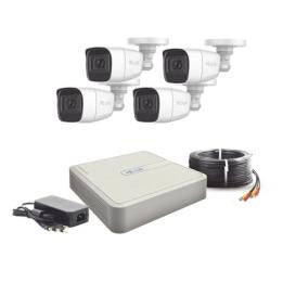 (MICRÓFONO Integrado) Kit TurboHD 1080p Lite / DVR 4 canales / Audio por Coaxitron / 4 Cámaras Bala de Policarbonato
