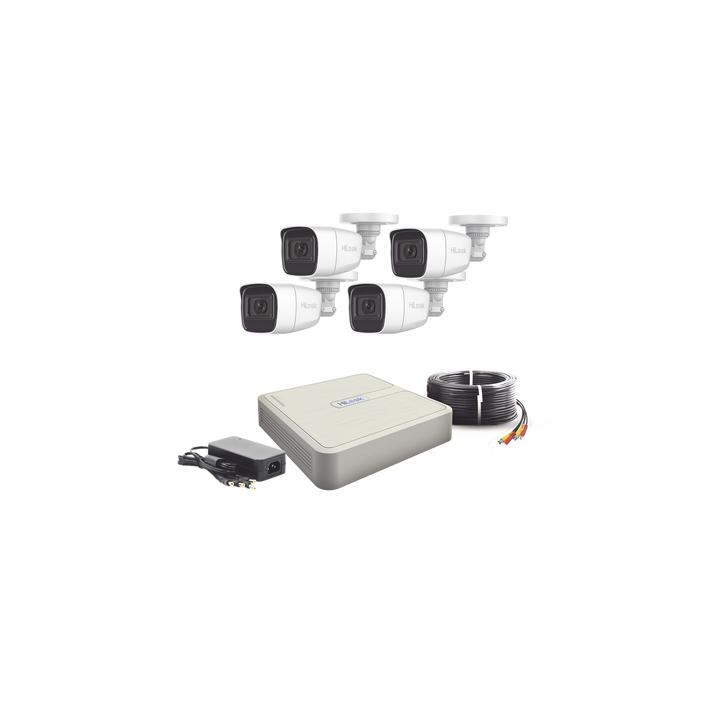 (MICRÓFONO Integrado) Kit TurboHD 1080p Lite / DVR 4 canales / Audio por Coaxitron / 4 Cámaras Bala de Policarbonato