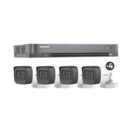 (MICRÓFONO INTEGRADO) KIT TURBOHD 5 Megapixel / DVR 4 Canales / 4 Cámaras Bala con Micrófono Integrado (exterior 2.8