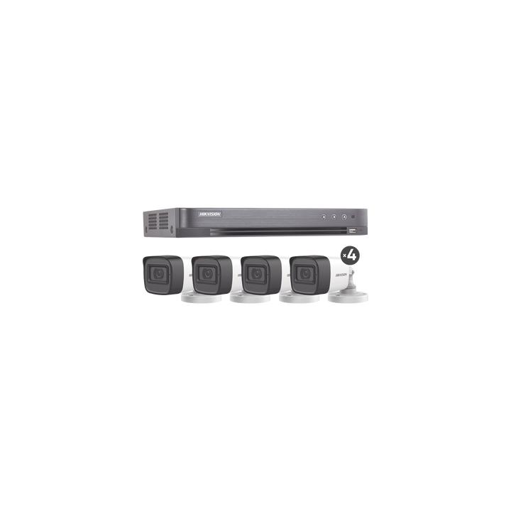 (MICRÓFONO INTEGRADO) KIT TURBOHD 5 Megapixel / DVR 4 Canales / 4 Cámaras Bala con Micrófono Integrado (exterior 2.8