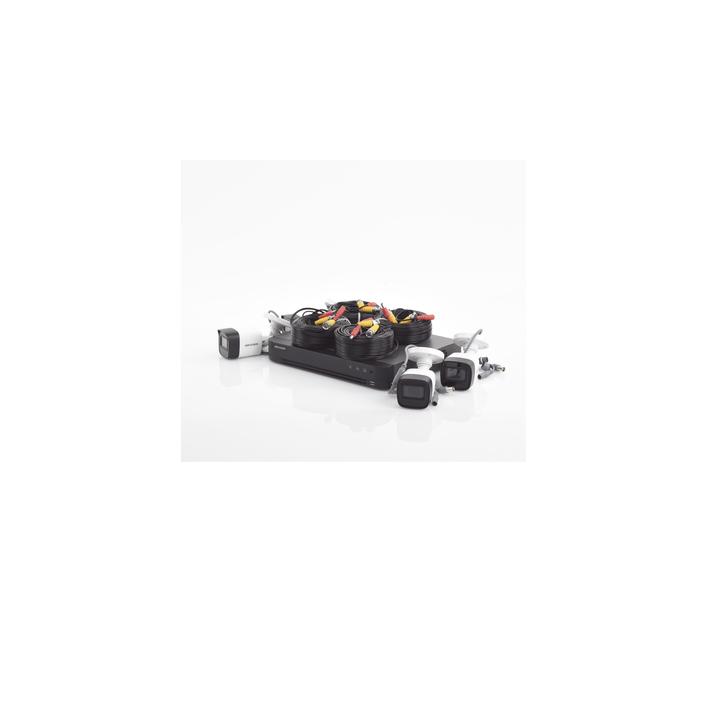 (MICRÓFONO INTEGRADO) KIT TURBOHD 5 Megapixel / DVR 4 Canales / 4 Cámaras Bala con Micrófono Integrado (exterior 2.8