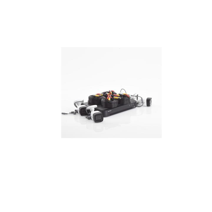 (MICRÓFONO INTEGRADO) KIT TURBOHD 5 Megapixel / DVR 4 Canales / 4 Cámaras Bala con Micrófono Integrado (exterior 2.8