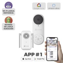 Timbre con Cámara Wi-Fi (Doorbell) de Batería Recargable  / Libre de Cables / Uso Exterior Con Protección (IP65) /