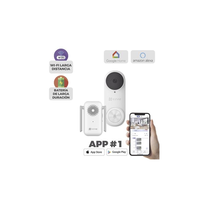 Timbre con Cámara Wi-Fi (Doorbell) de Batería Recargable  / Libre de Cables / Uso Exterior Con Protección (IP65) /