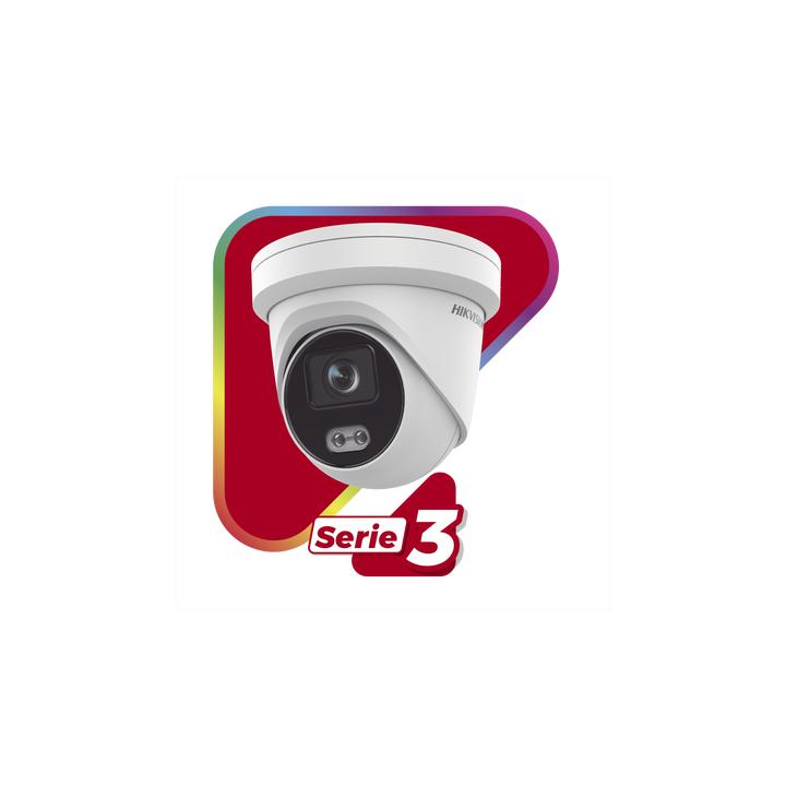 Turret IP 4 Megapixel / Imagen a color 24/7 / Lente 4 mm / Luz Blanca 40 mts / Exterior IP67 / Micrófono Integrado /