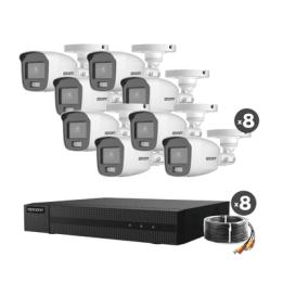 Kit TurboHD 1080p / DVR 8 Canales / 8 Cámaras Bala ColorVu con Microfono Integrado / Fuente de Poder / Accesorios de