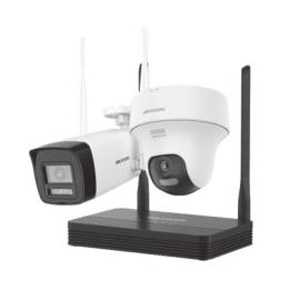 Kit IP Inalámbrico 4 Megapixel / NVS 4 Canales / 1 Cámara Bala Exterior + 1 Cámara Turret Interior con Lente 2.8 mm