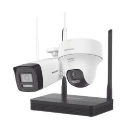 Kit IP Inalámbrico 2 Megapíxel / NVS 4 Canales / 1 Cámara Bala Exterior + 1 Cámara Turret Interior con Lente 2.8 mm