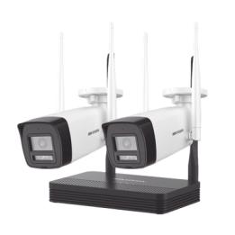 Kit IP Inalámbrico 4 Megapixel / NVS 4 Canales / 2 Cámaras Bala para Exterior con Lente 2.8 mm y Dual Light (30 mts