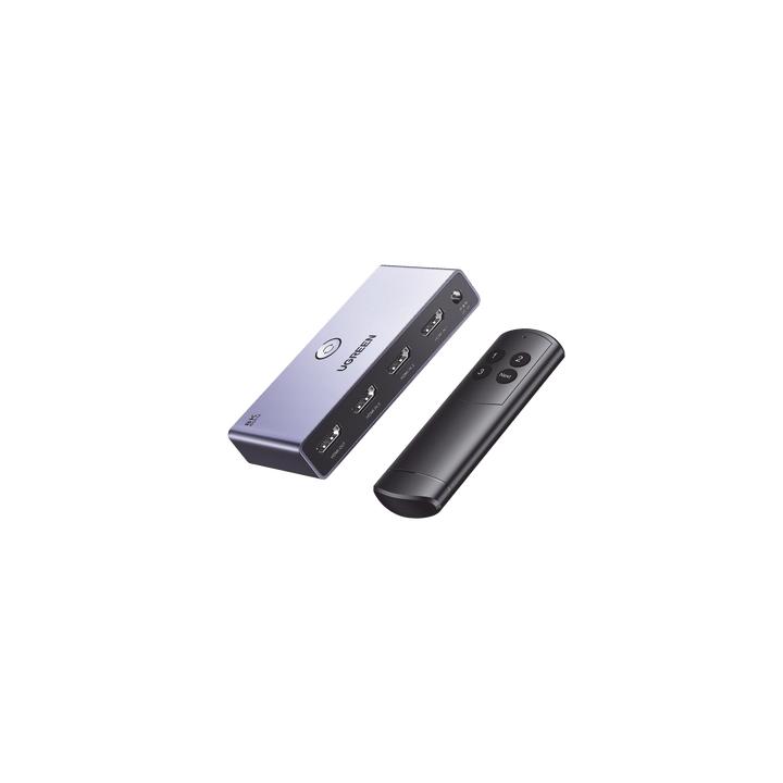 Switch (Splitter) 8K HDMI 2.1 / 3 Entradas 1 Salida / Incluye Control Remoto / Soporta 8K@60Hz 4K@120Hz 4K@60Hz 3D /