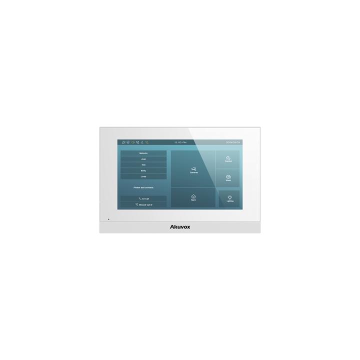 Monitor Color Blanco Linux / Pantalla Touch de 7 Pulgadas / SIP / POE / WIFI / Compatible con Frentes de Calle Akuvox