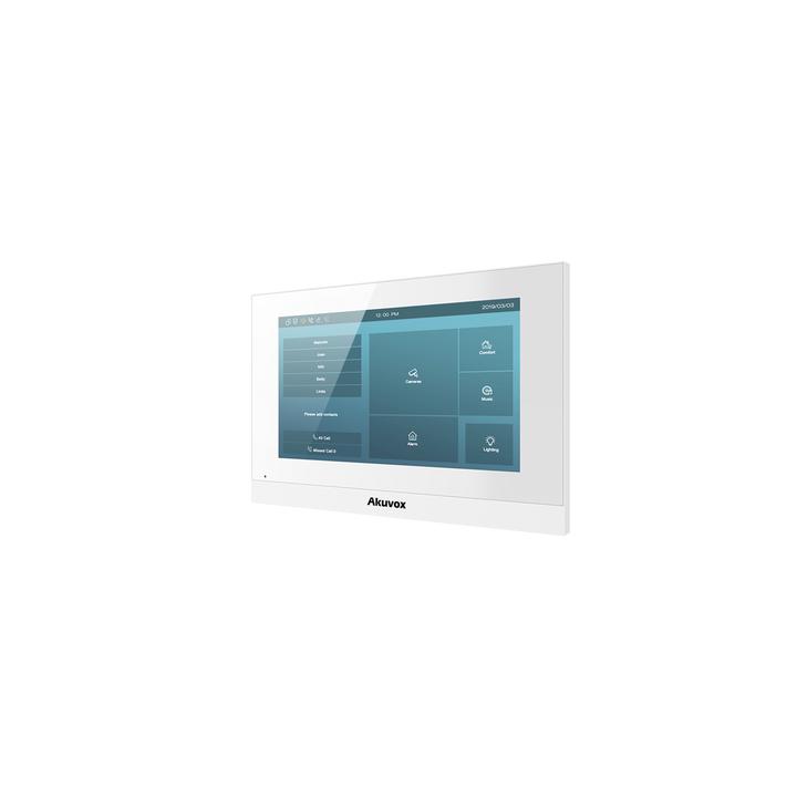 Monitor Color Blanco Linux / Pantalla Touch de 7 Pulgadas / SIP / POE / WIFI / Compatible con Frentes de Calle Akuvox