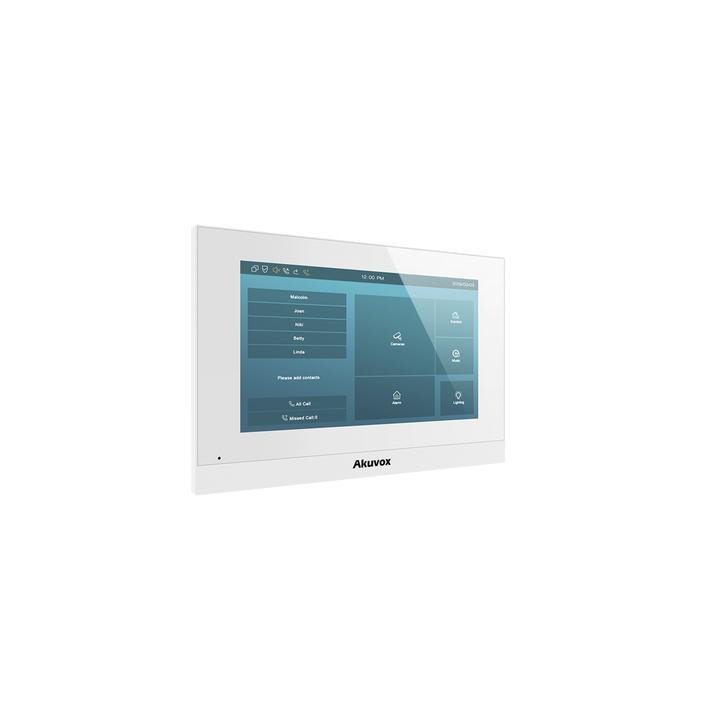 Monitor Color Blanco Linux / Pantalla Touch de 7 Pulgadas / SIP / POE / WIFI / Compatible con Frentes de Calle Akuvox