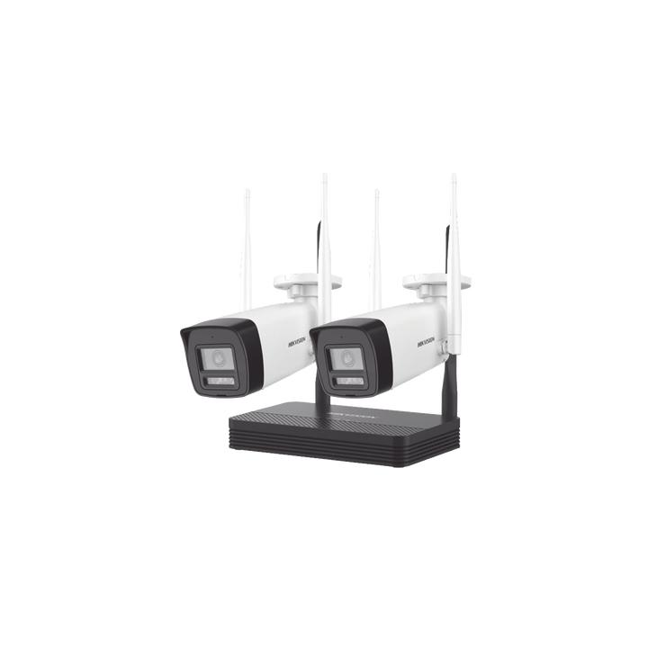Kit IP Inalámbrico 2 Megapixel (1080p) / NVS 4 Canales / 2 Cámaras Bala para Exterior con Lente 2.8 mm y Dual Light