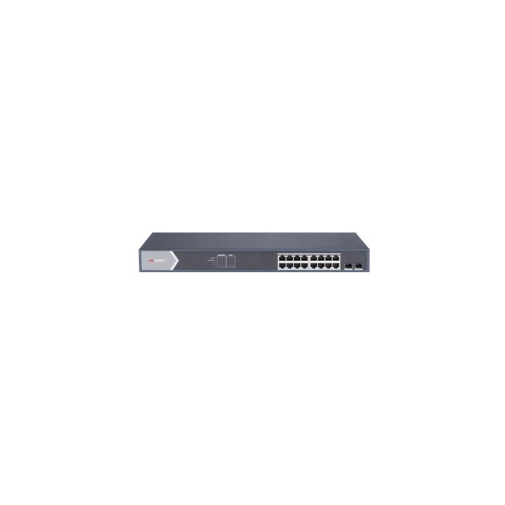 Switch Gigabit PoE+ / Administrable / 16 Puertos 1000 Mbps PoE+ / 2 Puertos SFP / Configuración Nube desde