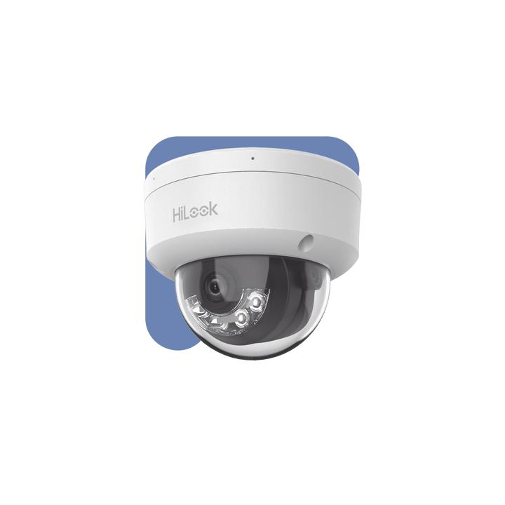 HiLook Series / Domo IP de 2 Megapixel (1080p) / Lente 2.8 mm / 30 mts IR / Micrófono Integrado / Exterior IP67 / PoE