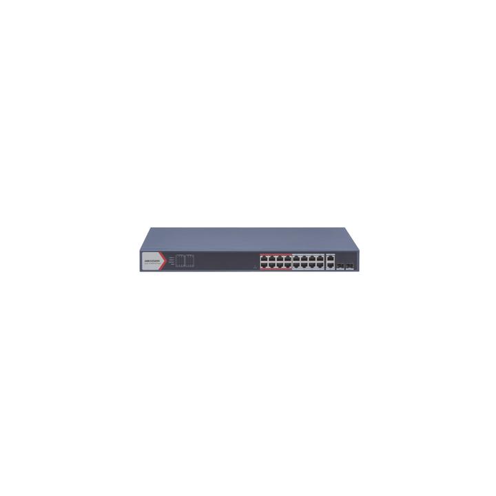 Switch PoE+ / Monitoreable / 16 puertos 10/100 Mbps PoE+ / 2 Puertos 1000 Mbps Uplink / 2 Puertos SFP de Uplink /