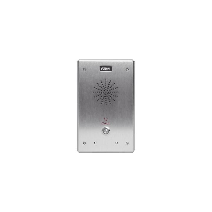Intercomunicador IP, 2 líneas SIP, 2 relevadores con botón para llamada, anti-vandálico, IP65 e IK10, PoE