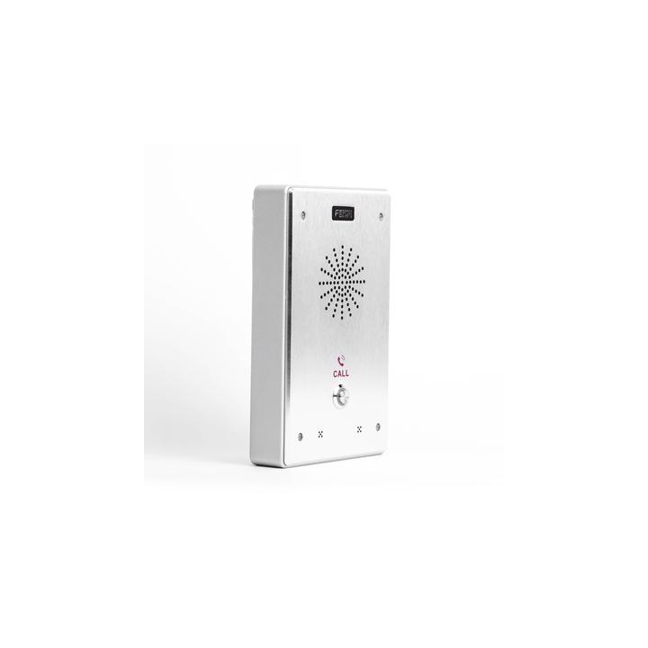 Intercomunicador IP, 2 líneas SIP, 2 relevadores con botón para llamada, anti-vandálico, IP65 e IK10, PoE