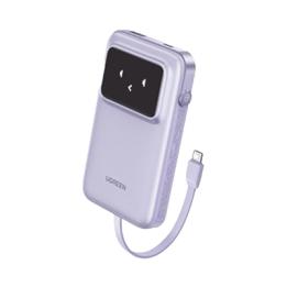 Power Bank Serie Uno |  10000mAh | 30W |  con Cable USB-C Incorporado | 2 Salidas 30W Max. | Pantalla Inteligente |
