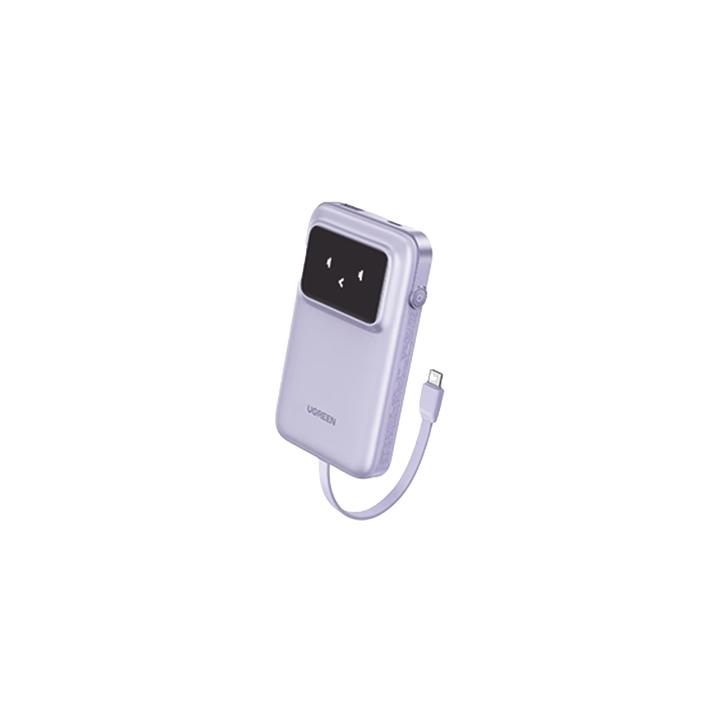 Power Bank Serie Uno |  10000mAh | 30W |  con Cable USB-C Incorporado | 2 Salidas 30W Max. | Pantalla Inteligente |