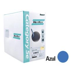 Bobina de Cable UTP 305 Metros (1000 Pies) de Cobre, NetKey, Azul, Categoría 5e (24 AWG), PVC (CM), de 4 Pares