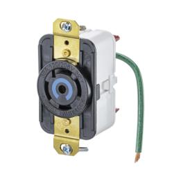 Receptáculo de Media Vuelta Industrial 30 A 120/208 V CA/ Nema L21-30R /Color Negro
