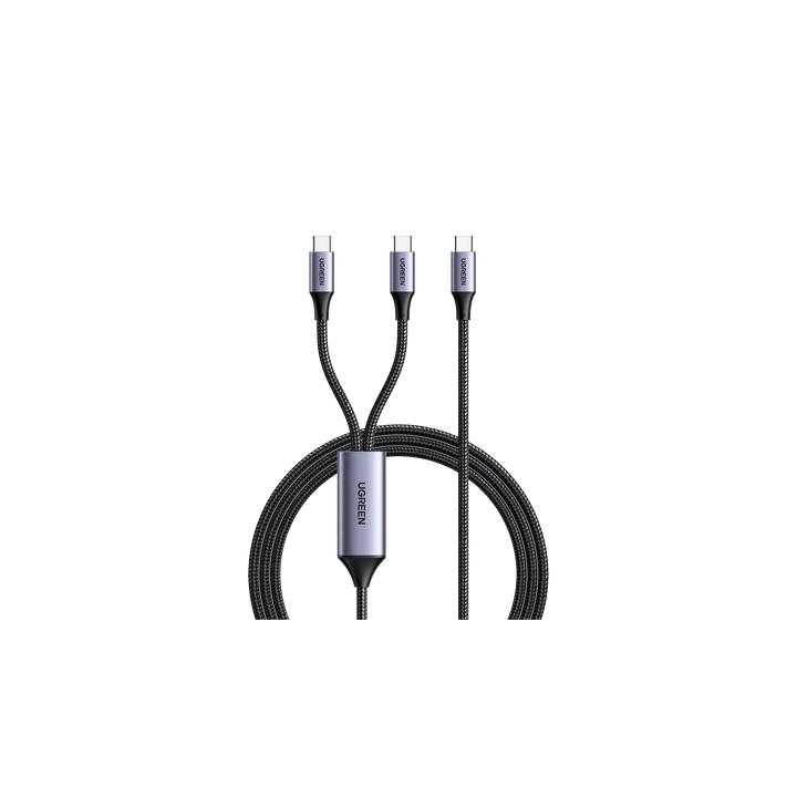 Cable USB-C a Y (USB-C & USB-C) | 1.5 Metros | Carga Rápida de hasta 100W | PD3.0 | QC4.0/3.0/2.0 | FPC | AFC |