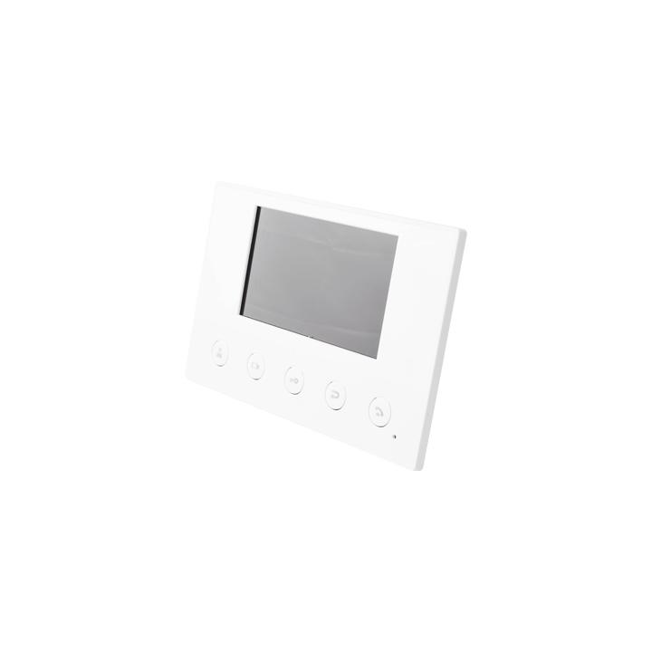 Monitor IP/SIP para interior, Wi-Fi, pantalla a color de 4.3", audio de 2 vías, PoE, 8 interfaces de entrada de alarma.