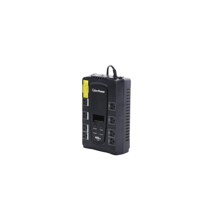 UPS de 685 VA/390 W, Topología Línea Interactiva, Entrada 120 Vca NEMA 5-15P, Tipo Gabinete Compacto, Con 8 Tomas